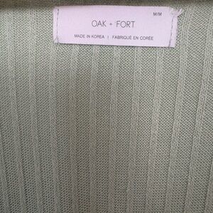 OAK + FORT Sage Ribbed Knit Top